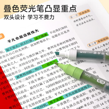 时光学【时光学】彩色水彩笔荧光记号笔单盒12支24色划重点标记双头叠色学生专用高颜值手账笔水彩笔