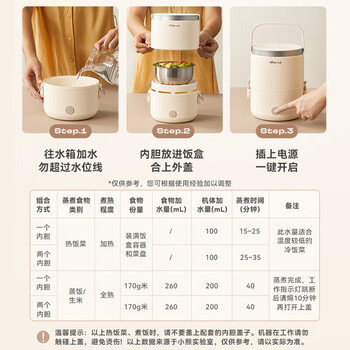 小熊（Bear）电热饭盒加热饭盒蒸饭器可插电自热保温饭盒 1.5L DFH-C15D2