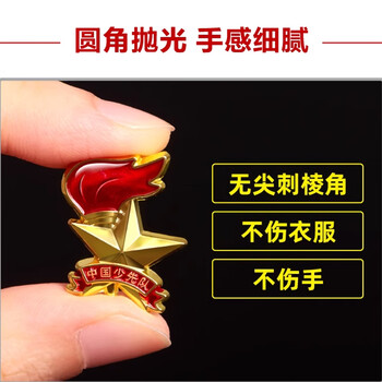 迪麦佳 【开学季】标准队徽京东自营校徽队徽胸章小学生别针磁扣款立体火炬队徽 立体队徽别针款 3枚装