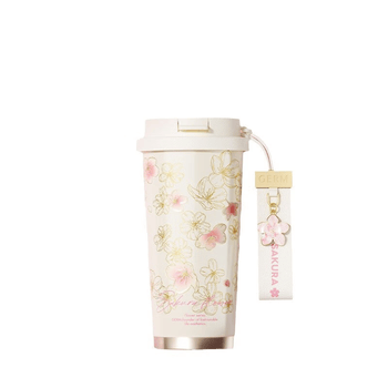 格米 GERM花语系列闪耀咖啡杯500ml 保温杯轻奢感 樱花GE-24AW-B85