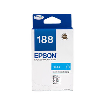 爱普生（EPSON）T1881-T1884 黑色彩色四色188原装墨盒套装 适用WF-3641/7111/7621/7218/7728机型 自营