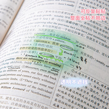 三年二班 腮红珠光便利贴学生专用便签纸贴错题n次贴粘性强初中生学习贴纸标签透明便利贴标签贴	就酱紫