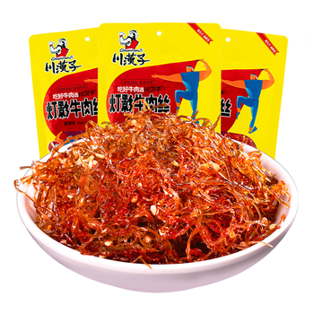 川汉子 灯影牛肉丝 8袋 川汉子灯影牛肉丝麻辣味120g CHZ Beef Flavour Spicy FLoss – La