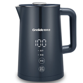 格来德（Grelide）电热水壶 家用大容量热水壶电水壶煮水壶烧水壶 多段调温保温316L不锈钢大屏实时温显 蓝色 D2217E