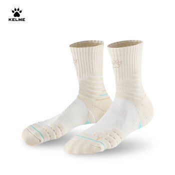 卡尔美（KELME）成人篮球袜训练比赛加厚包裹透气耐磨防滑中筒袜子 黑色 L(39-44)