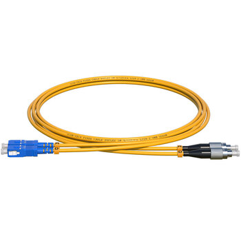 数康（SCOA）电信级光纤跳线SC-FC(UPC) 0.5米 单模双芯OS2大方头转圆头跳纤 光纤线 尾纤S-2SC-FC-S0.5