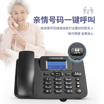中诺（CHINO-E）数字无绳电话机无线座机子母机一拖一套装内线通话一键拨号固定电话 W128黑色