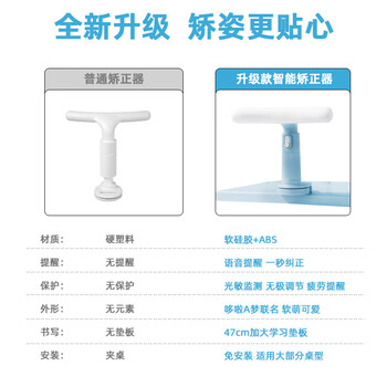 天文小学生哆啦A梦写字矫正器儿童坐姿保护器语音提醒智能带灯款写作业架A7615 粉色	