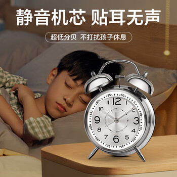QT-TIMER闹钟2026新款学生专用起床神器儿童强力叫醒大音量桌面金属打铃时钟初高中生宿舍专用小学生日女孩