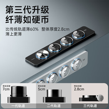 舒享智能轨道插座明装家用超薄模块化厨房电力轨道氛围灯插排智能开关餐边柜插座