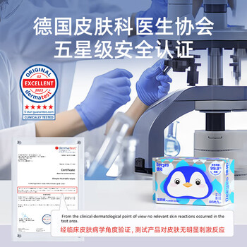 德佑 企鹅湿厕纸80片*2包 家庭装加大加厚杀菌洁厕湿纸巾温和不刺激