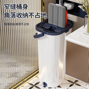 东方亮洁拖把家用一拖净免手洗平板拖把带刮刮桶铝合金板加大50cm墩布神器
