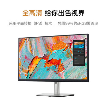 戴尔（DELL）电脑办公显示器 23.8英寸 2K显示器 IPS 硬件级防蓝光 旋转升降支架 微边框 接口丰富 P2423D