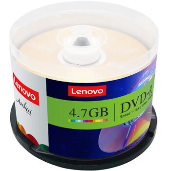 联想（Lenovo）光驱刻录盘 DVD-R 光盘 16速4.7GB 办公系列  空白光盘 桶装50片