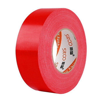 迪麦佳 强力布基胶带防台风可封窗加厚舞台地毯胶带耐磨防水密封布基胶带厚度250μ 红色48mm*50m 卷/筒