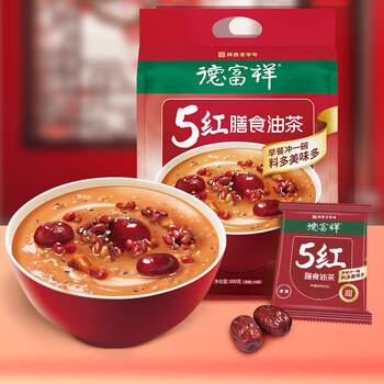 德富祥冲饮谷物代餐清真食品即食膳食五红油茶（甜）独立包装600g