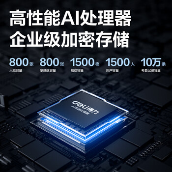 得力智能云考勤机 打卡机 掌静脉+人脸+指纹 动态人脸识别 wifil联网 远程在线管理33800CSPRO