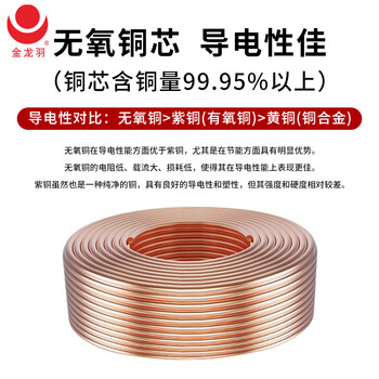 金龙羽电线电缆ZC-BV 1.5平方国标铜芯电线 阻燃单芯单股硬铜线 家装家用电源线蓝色100米