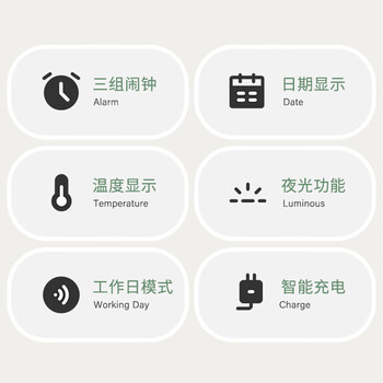 齐心（COMIX）多功能电子闹钟充电款 定时起床闹铃背光 学生专用起床神器 时钟日期温度计用品礼物 蓝XS-81