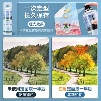 丹可林定画液水性油画棒喷雾素描油画彩铅蜡笔专用定画哑光固化液丙烯水彩水粉环保定型固色剂5瓶