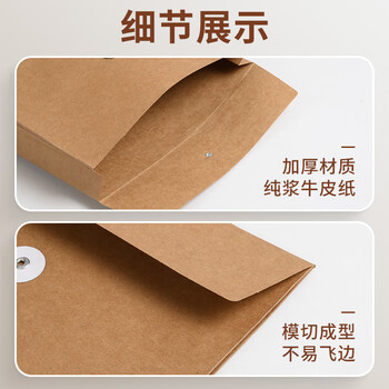 泰档档案袋D系列A4深色牛皮纸文件袋票据收纳合同大容量办公用品底宽10cm【10个】 TA02159