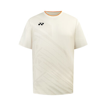 YONEX尤尼克斯羽毛球服国家队大赛球迷版运动男短袖套装10661CR乳白L