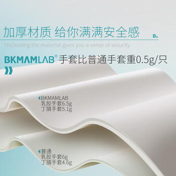 比克曼生物（BKMAM）乳胶手套一次性防滑加厚无粉麻指橡胶实验室耗材 S码 100只/盒