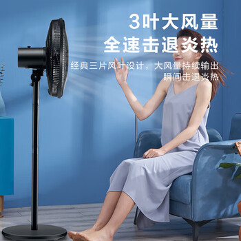 Midea美的电风扇 3叶落地扇 三档风速台立两用 广角送风大风量节能省电 FSA40UC+花露水一瓶