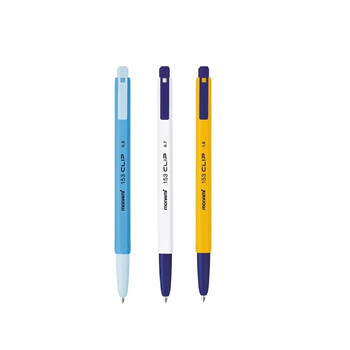 慕那美（monami）进口bic六角刷题圆珠笔1.0mm按动中油笔签字笔复古原子笔书写顺滑01069 黑蓝红3支装