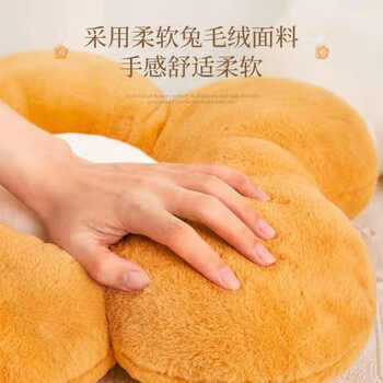 美物匠花朵抱枕 沙发靠垫花瓣坐垫办公室午睡枕汽车座椅垫 黄色40*40cm