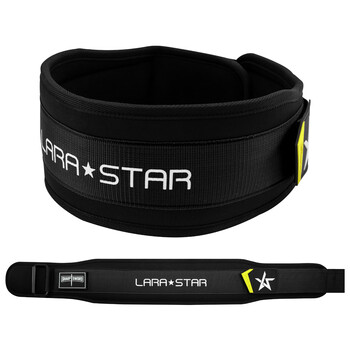 劳拉之星巅峰系列健身腰带男硬拉深蹲运动力量训练举重护腰带基础款黑色M