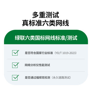 绿联六类千兆工程网线【0.57±0.008mm纯铜芯】CAT6类非屏蔽双绞线 家装网络POE监控箱线200米 90234
