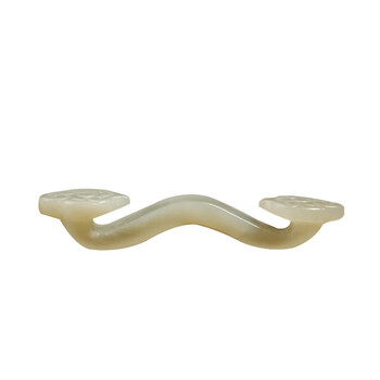 漢墨 岫玉如意毛笔笔架 多功能毛笔笔置笔搁毛笔架子 文房四宝把玩瓷器摆件2支装