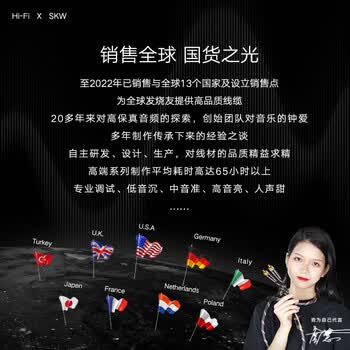 SKW 发烧级 6N单晶铜音箱喇叭线 Y插香蕉头音频线 Hi-Fi功放胆机主音响连接线 BG05-1.5米（单条）