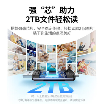 绿联USB/Type-C读卡器3.0高速  SD/TF多功能合一适用电脑/平板/手机/苹果16/15运动相机无人机ccd监控