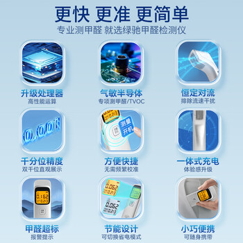 绿驰专业测甲醛检测仪器家用 便携TVOC空气质量检测仪cma甲醛测试盒纸