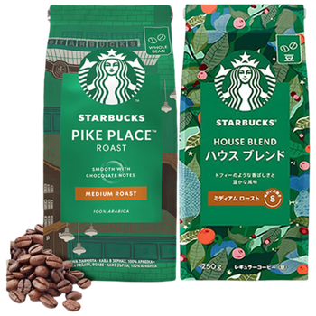 星巴克烘焙咖啡豆 阿拉比卡 中烘美式黑咖啡组合450g 特选+派克市场