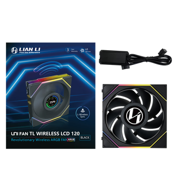LIANLI联力积木风扇四代LCD无线版 TL120 Wireless 正叶 单支 黑色/需搭配控制器