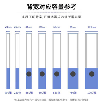 得力5个装 塑料档案盒/加厚资料盒文件盒/凭证收纳盒 背宽35mm/A4 蓝色 5622ES