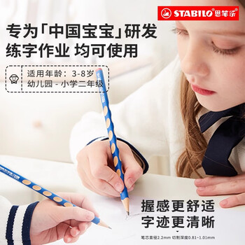 思笔乐（STABILO）洞洞铅笔 小学生文具 HB铅笔 儿童矫姿练字 考试铅笔 324紫色6支装 儿童铅笔