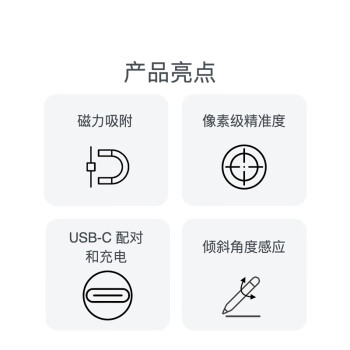 Apple/苹果 Pencil(USB-C)磁吸触控笔手写笔苹果笔电容笔适用于新iPad mini/Pro (M4)/Air (M2)/iPad10