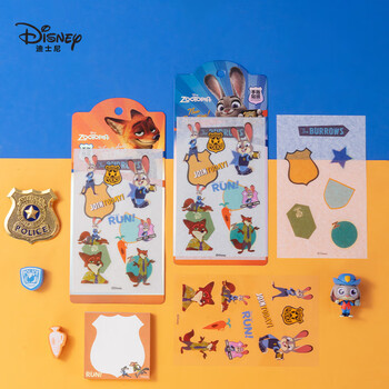 迪士尼（Disney）儿童贴纸 创意装饰手账纸贴本子笔盒桌面 疯狂动物城周边贴纸 朱迪1张MK1064-1