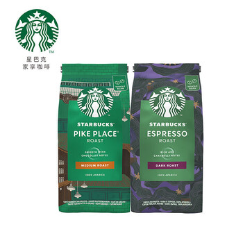 星巴克咖啡豆 阿拉比卡进口烘焙派克浓缩咖啡豆 派克+浓缩200g*2