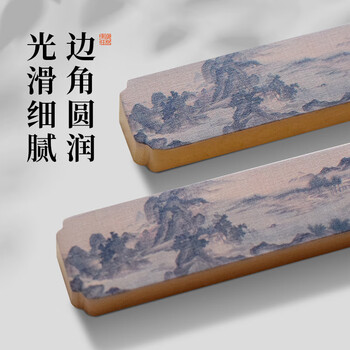 梅林笔庄黄铜镇纸镇尺书法专用实心黄铜创意高颜值彩印铜镇尺毛笔字书法压纸石神器摆件压条纸镇百鹿图单根
