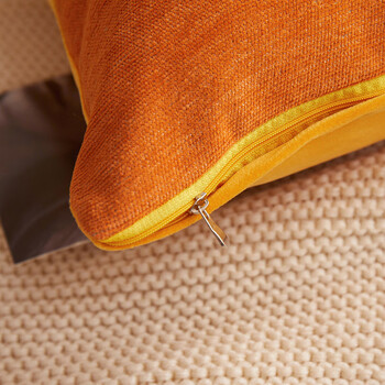 恒源祥纯色刺绣抱枕套办公室汽车家用靠枕芯套午睡枕套 45x45cm