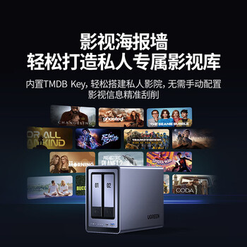 绿联私有云DXP2800 8G内存 双盘位NAS网络存储个人云家庭硬盘服务器 AI相册手机平板扩容适用iPhone17