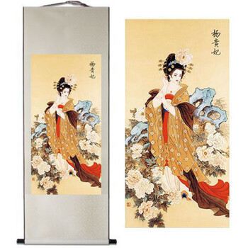 中国絵画 白伯骅 四大美人 掛け軸 中国画 美人図 飾り インテリア 四大