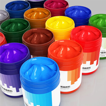 青竹画材（CHINJOO）丙烯颜料500ml美术生室内外防水防晒不掉色白色金色diy材料石英沙美术写生中绿美育工具