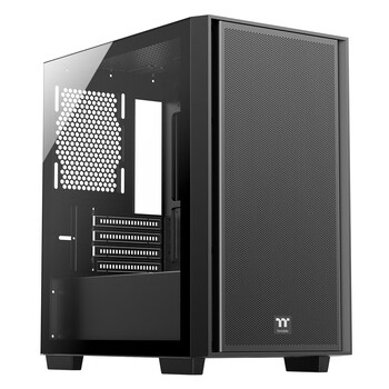 Thermaltake（Tt）启航者F4 黑色 Mini小机箱水冷电脑主机（支持MATX主板/钢化玻璃侧透/铁网面板/支持背线）