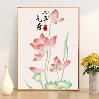 油彩画荷花价格报价行情- 京东